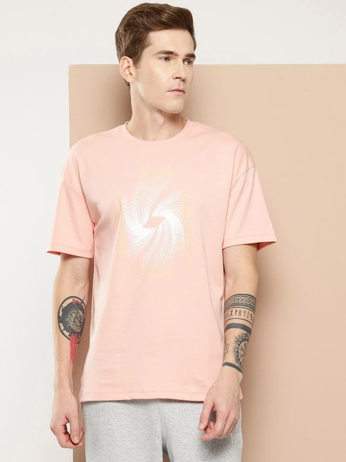 Alcis Pink Printed Regular Fit Printed T-Shirt-picture-37