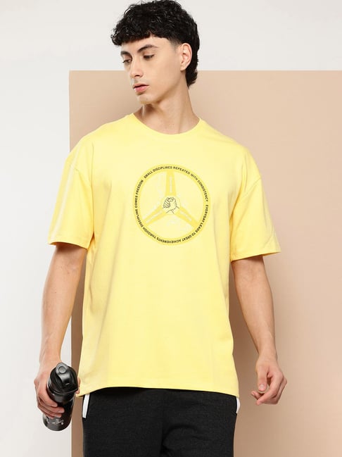Alcis Yellow Printed Regular Fit Printed T-Shirt-picture-48