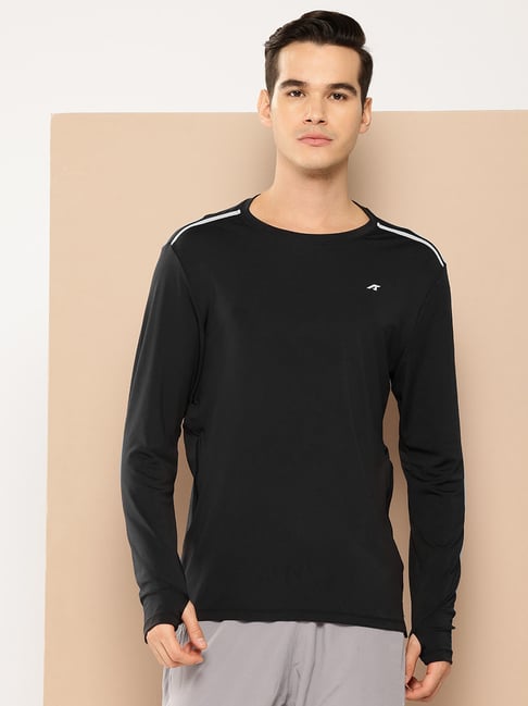 Alcis Black Regular Fit T-Shirt