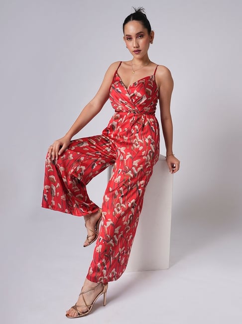 Globus Red Print Sleeveless Basic Jumpsuit-picture-15