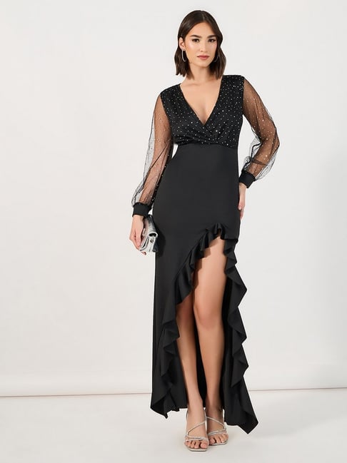 Styli Black Embellished Bodycon Dress-picture-34