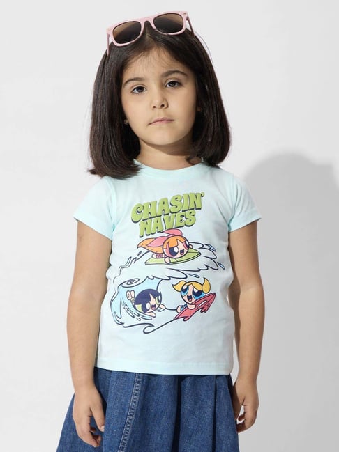 The Souled Store Girls Blue Cotton Character Based T-Shirt-picture-31