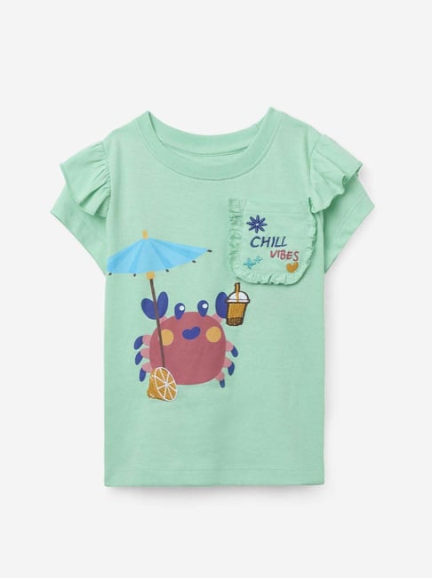 The Souled Store Girls Green Cotton Character Based T-Shirt-picture-27