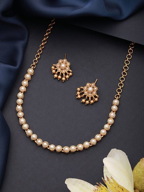 Buy Pearl Beaded Minimal Dailywear Necklace Online At Best Price