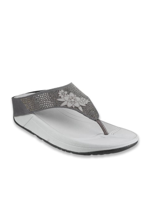 Metro Women's Grey Thong Wedges
