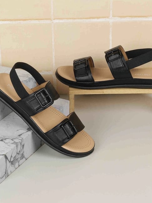 Metro Women's Black Sling Back Sandals-picture-24