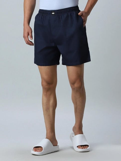 Cotton Shorts Bewakoof Boxer Shorts Bewakoof Blue Cotton Regular