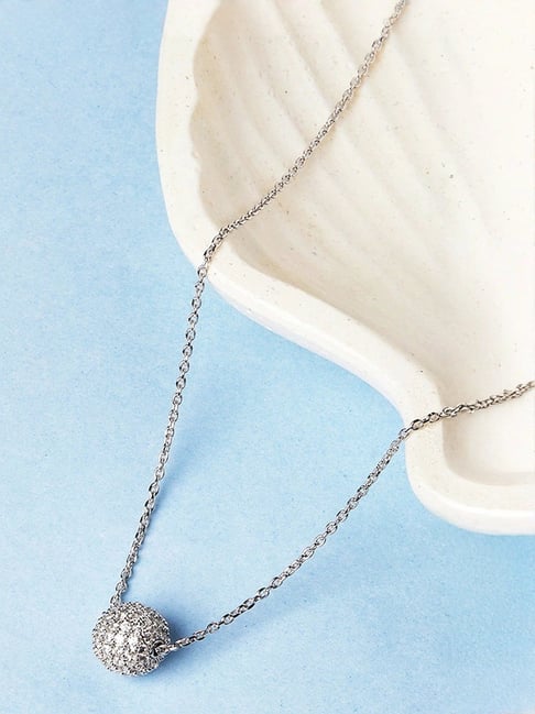 Mia by Tanishq 925 Silver Icy Gem Silver Necklace