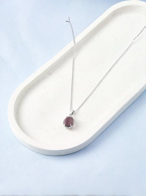 Mia by Tanishq 925 Silver Glossy Glam Silver Pendant Chain