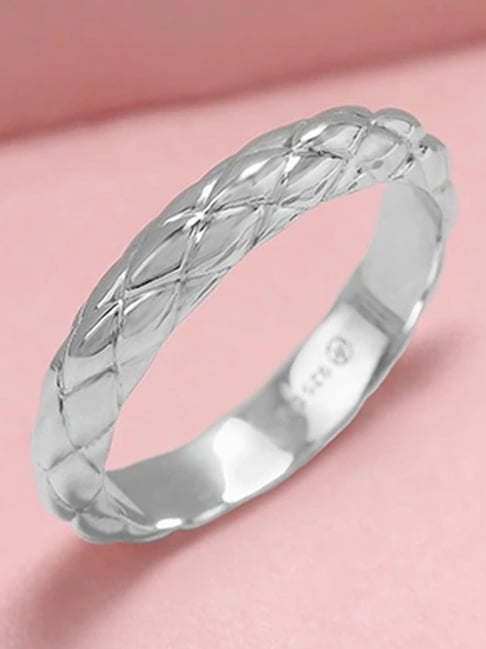 Mia by Tanishq 925 Silver Sleek Braided Silver Finger Ring