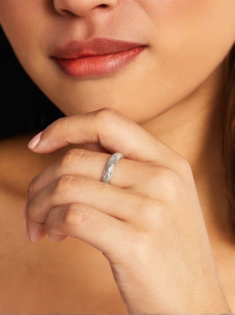 Buy Mia by Tanishq Classic Brilliance Silver Finger Ring Online At