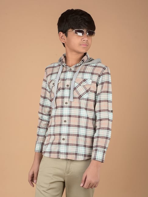 Crimsoune Club Boys Multi Cotton Checks Shirt-picture-37