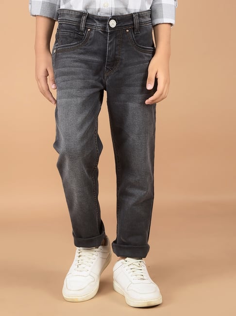 Crimsoune Club Boys Grey Solid Jeans-picture-35
