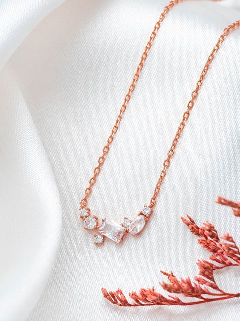 Silberry 925 Sterling Silver Rose Gold Starstruck Necklace