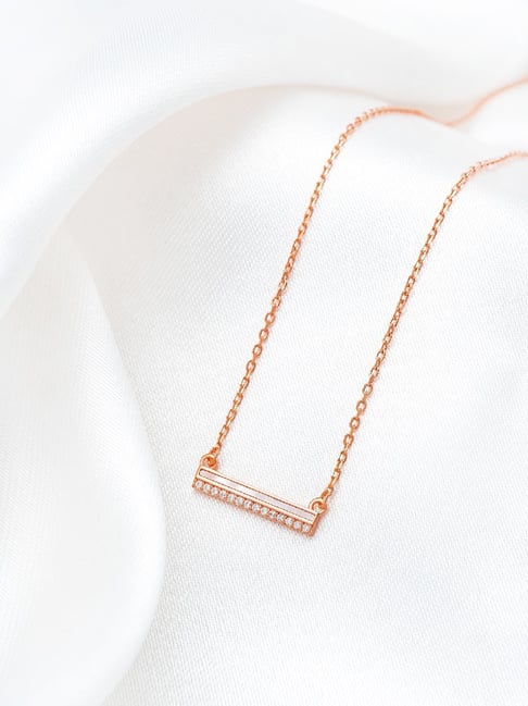 Silberry 925 Sterling Silver Rose Gold Adorn Necklace
