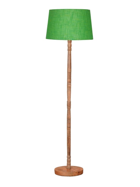 Homesake Mid Century Modern Floor Lamp for Living Room with Fabric Lampshade Green