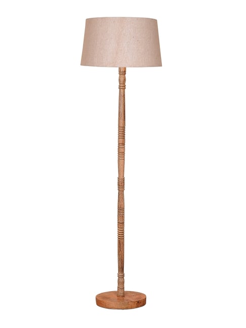 Homesake Mid Century Modern Floor Lamp for Living Room with Fabric Lampshade Jute