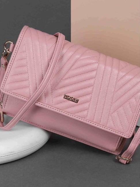 Mochi Pink Quilted Medium Sling Handbag