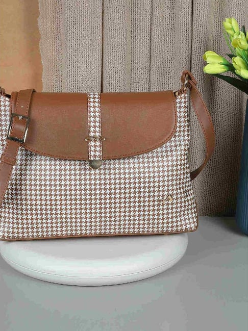 Metro Tan Printed Large Sling Handbag-picture-10