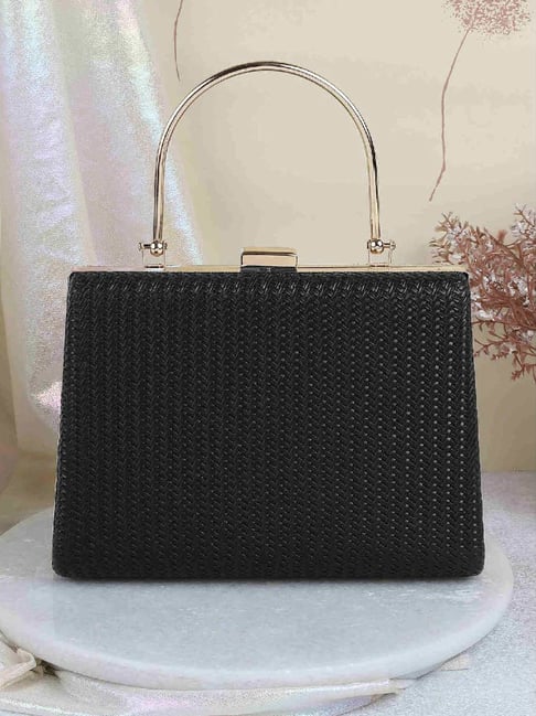 Metro Black Textured Small Clutch