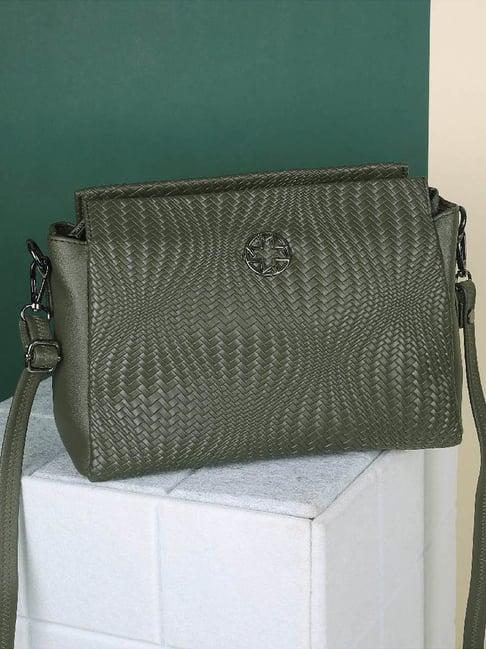 Metro Green Textured Medium Sling Handbag-picture-35