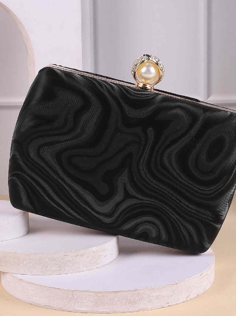 Mochi Black Printed Small Clutch