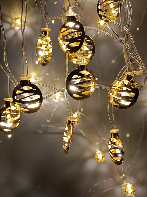 Homesake String Lights Moroccan Copper Lights 5M 14LED for Decoration Golden Flat Round