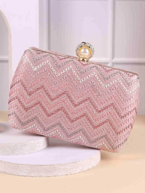 Metro Pink Textured Small Clutch