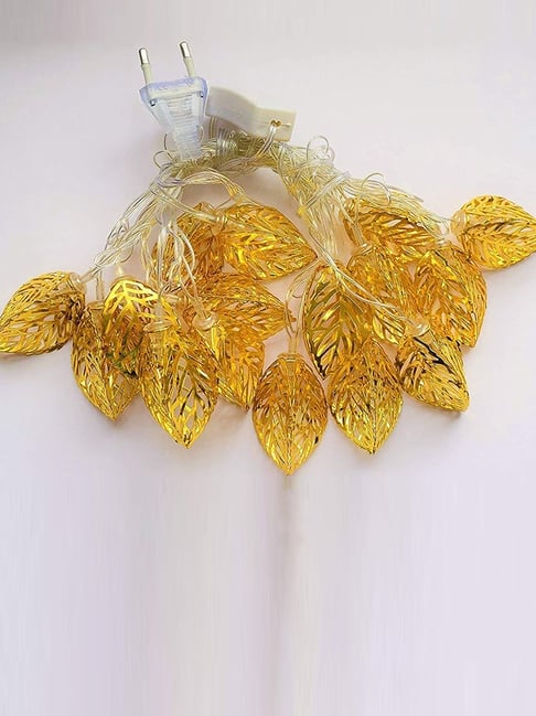 Homesake String Lights Moroccan Copper Lights 5M 14LED for Decoration (Warm White) Golden Leaf