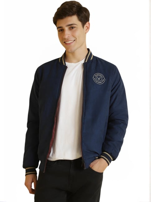 Allen Solly Navy Regular Fit Bomber Jacket-picture-32
