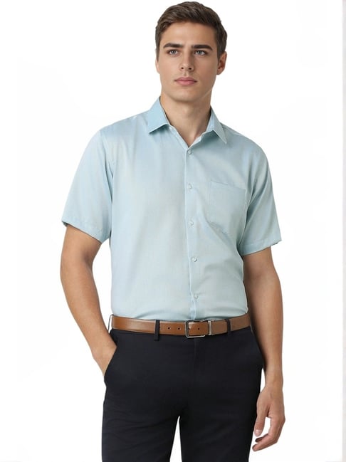 Van Heusen Blue Cotton Regular Fit Shirt-picture-33