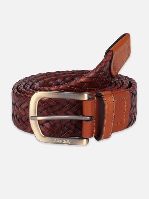 Allen Solly Brown Leather Waist Belt for Men-picture-36