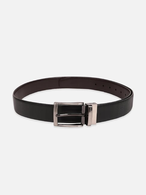 Peter England Black & Brown Leather Reversible Belt for Men-picture-35