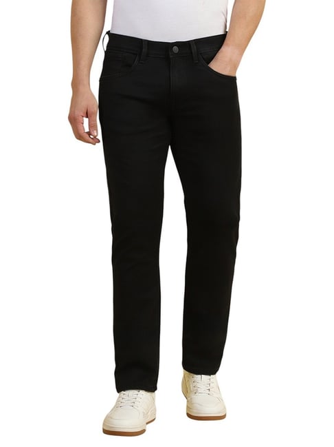 Allen Solly Black Blended Slim Fit Solid Jeans-picture-20