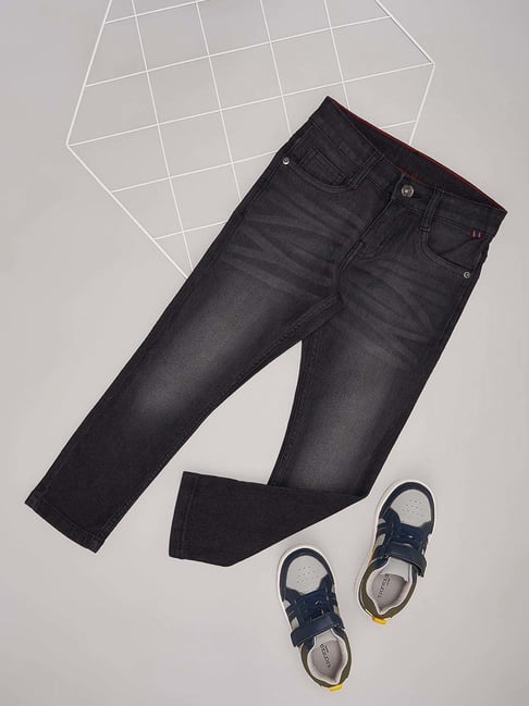 Pantaloons Junior Boys Jet Black Washed Jeans