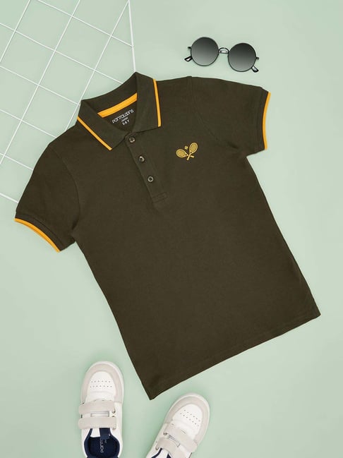 Pantaloons Junior Boys Epsom Cotton Solid T-Shirts-picture-17