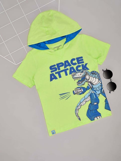 Pantaloons Junior Boys Sunny Lime Cotton Character Based T-Shirts-picture-46