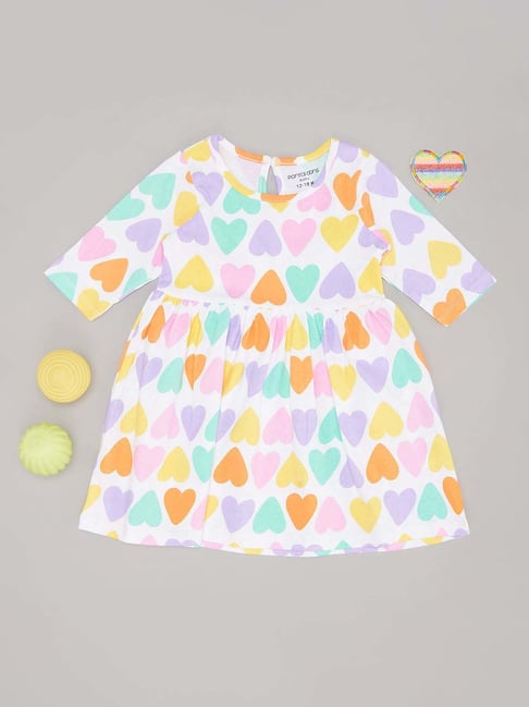 Pantaloons Baby Girls Multicolor Cotton Printed Casual Dresses