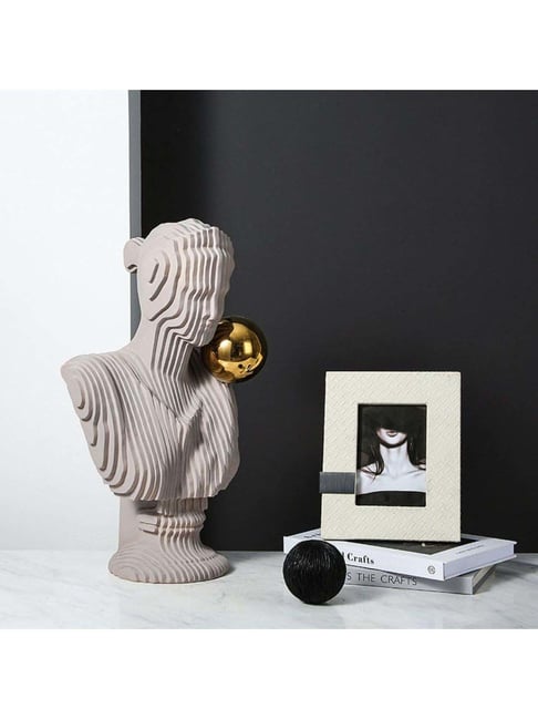 Smokey Cocktail Grey Resin Modern Cut Shaped Women Sculpture-picture-46