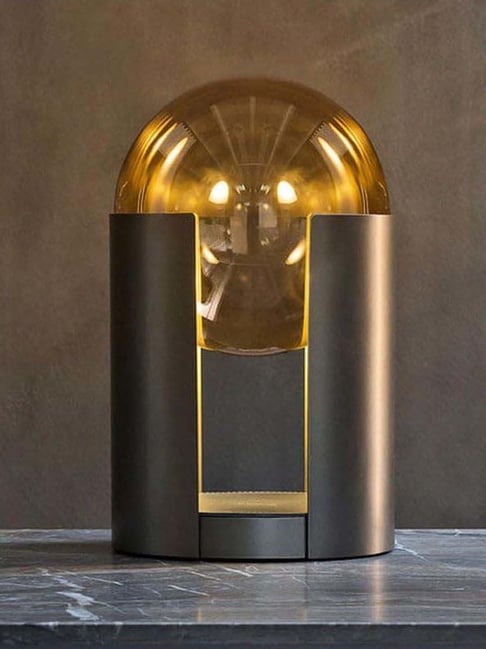 Smokey Cocktail Black Glass Modern Led Table Lamp-picture-32