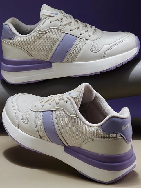 Buy Campus Women's NITRO FLY Off White Purple Running Shoes for