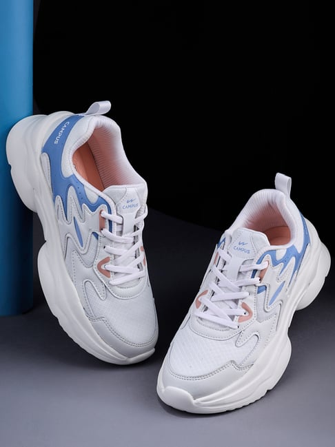 Campus Women's NITROFLY White & Sky Sneakers