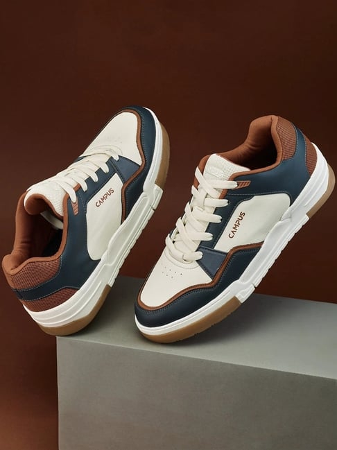 Price History of Campus Men's White Navy Casual Sneakers from