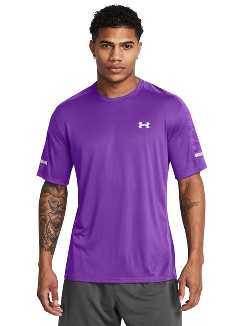 Buy Under Armour Purple Regular Fit Sports T-Shirt for Mens Online