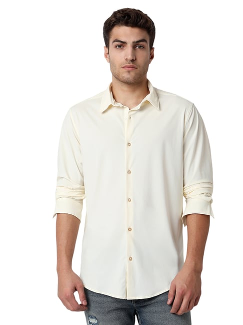 Spykar Beige Blended Slim Fit Full Sleeves Casual Shirt-picture-44
