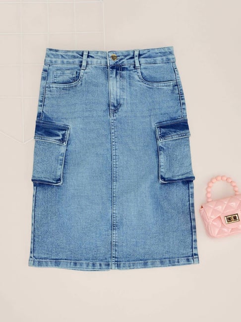 Pantaloons Junior Girls Set Sail Cotton Washed Skirts & Skorts & Shorts-picture-20