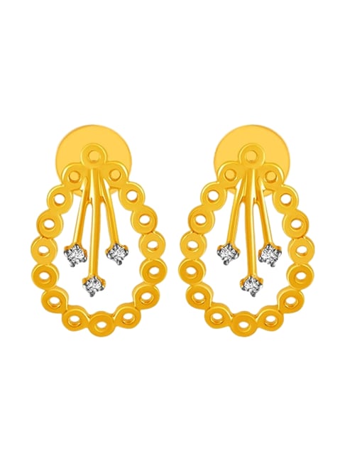 P.C. Chandra Jewellers 14KT (585) Yellow Gold and Diamond Stud Earrings for Women