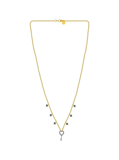 P.C. Chandra Jewellers 14KT (585) Two Tone Yellow Gold and Diamond Necklace for Women