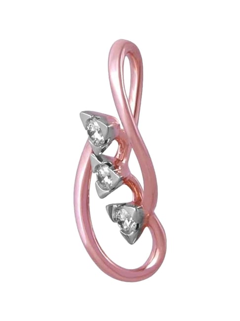 P.C. Chandra Jewellers 14KT (585) Rose Gold and Diamond Pendant (Without Chain) for Women