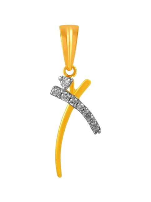 P.C. Chandra Jewellers 14KT (585) Yellow Gold and Diamond Pendant (Without Chain) for Women